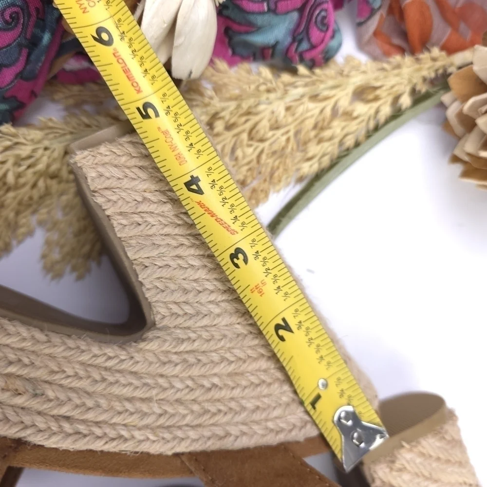 Sun and Stone chic Tan Platform Espadrille Sandals 9.5m